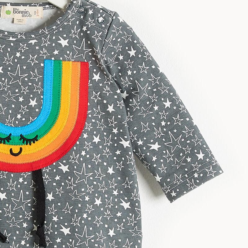 The bonnie mob Organic Grey Star Playsuit - Image 2