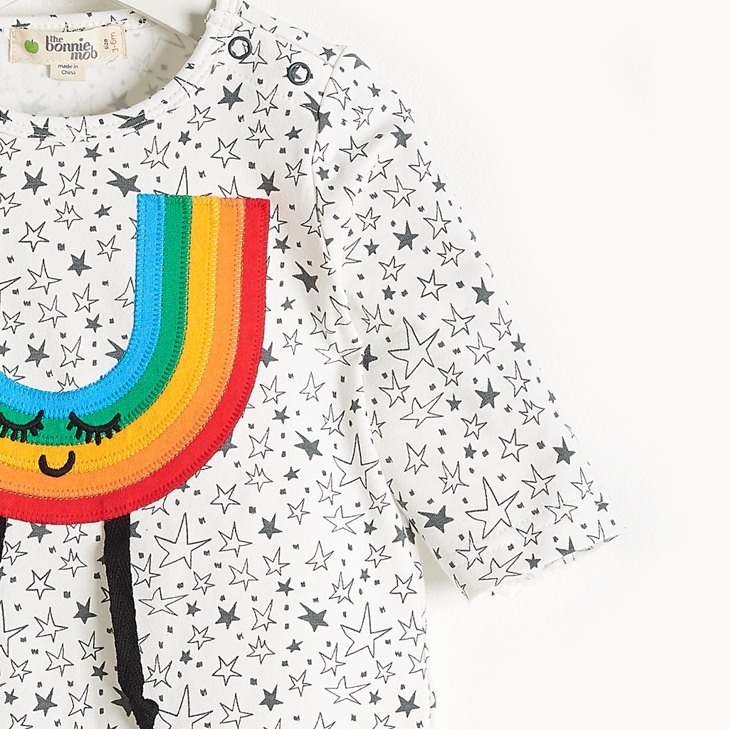 The bonnie mob Organic Cream Star Playsuit - Image 2