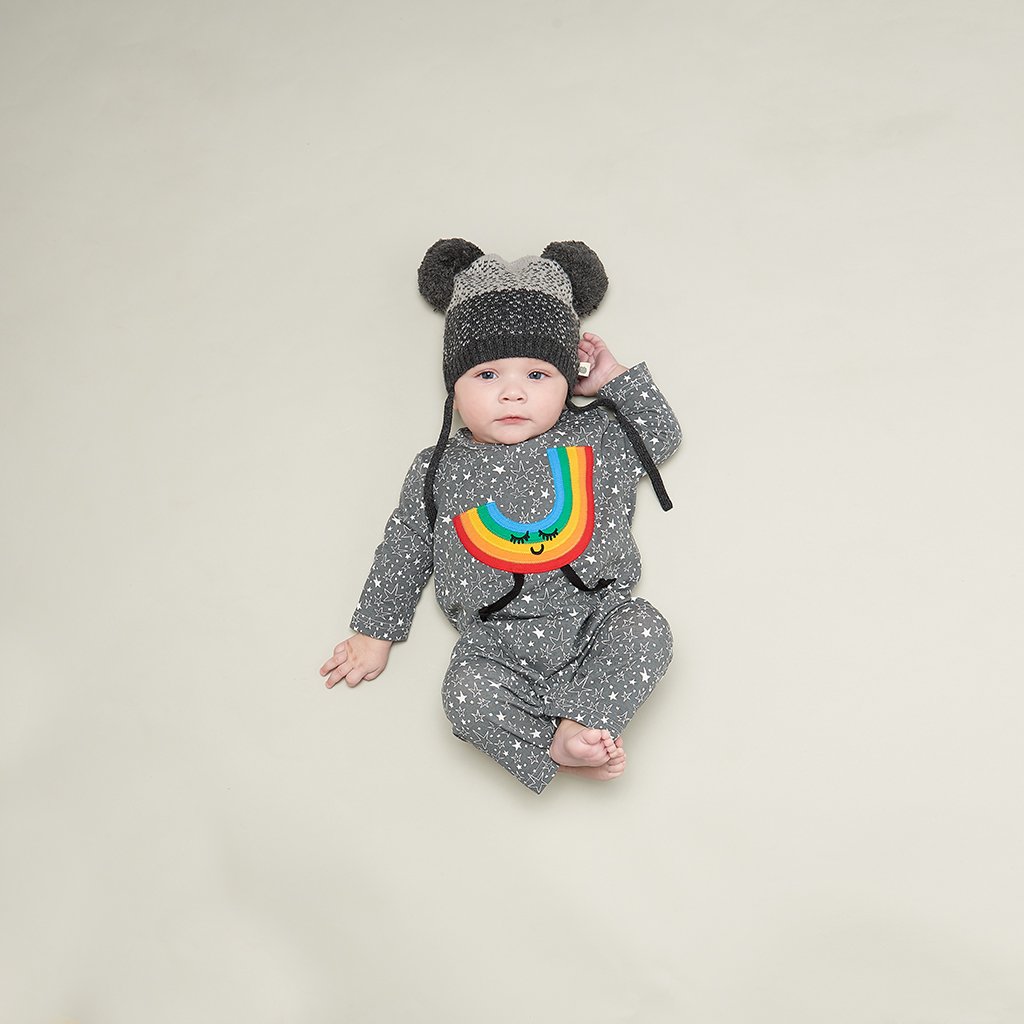 The bonnie mob Organic Grey Star Playsuit - Image 4